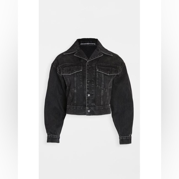 Alexander Wang Black Denim Game Jacket - Picture 7 of 9
